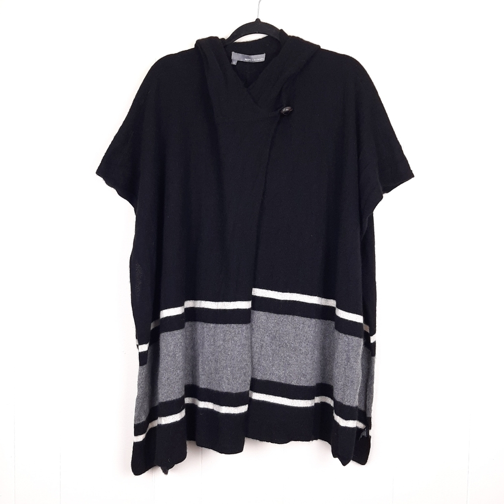 360 Cashmere hooded wrap sweater boho quiet luxury layering soft cozy relaxed